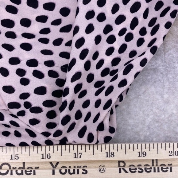 J. Crew Top Womens Extra Extra Small XXS Pink Long Sleeve Leopard Piping Keyhole - Picture 10 of 13